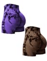 Womens High Waist Tie Dye Seamless Workout Shorts  2 Pack 12