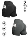 Womens High Waisted Yoga Shorts With Pockets Quick Dry Breathable Workout Shorts 8