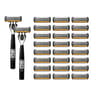Mens Manual Safety Razor With 6 Stainless Steel Blades And Aloe Vera Strip 7