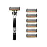 Mens Manual Safety Razor With 6 Stainless Steel Blades And Aloe Vera Strip 0