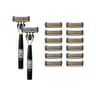 Mens Manual Safety Razor With 6 Stainless Steel Blades And Aloe Vera Strip 15