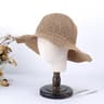 Korean Straw Sun Hat For Women Wide Brim Beach Visor Bucket Hat 9