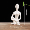 Ceramic Yoga Pose Figurine Abstract Sculpture Zen Home Decor