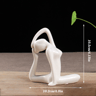 Ceramic Yoga Pose Figurine Abstract Sculpture Zen Home Decor