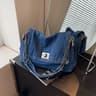 Vintage Denim Tote Bag for Women Large Capacity Shoulder Crossbody Everyday Bag