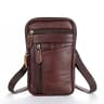 Leather Waist Bag for Men Crossbody Phone Holder Compact Outdoor Travel Belt Bag