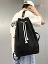 Retro Canvas Bucket Backpack Gym  Travel Bag For Men 5