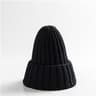 Trendy Knitted Beanie, Solid Color Winter Hat, Warm Ear Protection for Men and Women, Chunky Curl Edge Hood