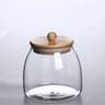 Large Capacity Wooden Lid Glass Sealed Jar, Kitchen Storage Food Container for Tea, Candy, Coffee, Herbs & Mason Jars