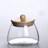 Large Capacity Wooden Lid Glass Sealed Jar, Kitchen Storage Food Container for Tea, Candy, Coffee, Herbs & Mason Jars