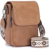 Vintage Womens Shoulder Crossbody Bag with Adjustable Wide Strap, Multi-Zipper Compartments Wallet Phone Pouch