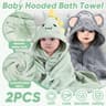 Soft Baby Towel with Hood, 2PCS Set for Newborns, Toddlers, and Kids, Hooded Baby Towels