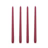 Long Burning Taper Candles, 4 Pack, Dripless Smokeless Unscented, for Home Interior and Valentine's Decor