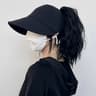 Womens Breathable Sun Hat With Wide Brim UV Protection OpenTop Peaked Visor For Ponytails Summer Ha