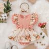 Striped Jumpsuit Summer Dress With Bowknot Headband Cotton Dress For Crawling Clothes Floral Clothe 5