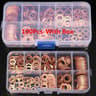 Copper Washer Gasket Nut And Bolt Set Flat Ring Seal Assortment Kit With Storage Box For Precision  3