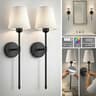 Rechargeable Wireless Wall Sconce Set with Remote Control Battery Powered LED Wall Lights