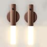 Motion Sensor Night Light Rechargeable Magnetic Wooden Wall Sconce For Bedroom Hallway And Stairs 8