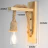 Vintage Wood Wall Sconce Rustic Bedside Wall Lamp for Bedroom Dining Room Home Decor