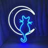 Animated Cat Neon Sign USB Powered Dimmable Moon Neon Light for Bedroom Room Decor