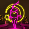 Animated Cat Neon Sign USB Powered Dimmable Moon Neon Light for Bedroom Room Decor