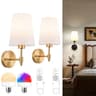 Cordless Battery Operated Wall Sconce with Rechargeable LED Bulb Remote Control and Color Dimmable Light