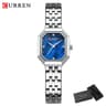Square Stainless Steel Ladies Watch Elegant Fashion Wristwatch 7