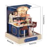Miniature Doll House Kit Wooden Puzzle Model with Furniture Lighting DIY Craft Gift