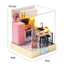 Miniature Doll House Kit Wooden Puzzle Model with Furniture Lighting DIY Craft Gift