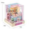 Miniature Doll House Kit Wooden Puzzle Model with Furniture Lighting DIY Craft Gift