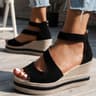 Women Open Toe Platform Wedge Sandals Lightweight Non Slip Zipper Summer Shoes