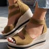 Women Open Toe Platform Wedge Sandals Lightweight Non Slip Zipper Summer Shoes