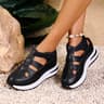 Elegant Closed Toe Wedge Sandals for Women with Adjustable Buckle Strap