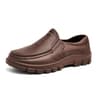 Mens Waterproof Leather Loafers Non Slip Comfort Driving Shoes