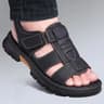 Mens Adjustable Summer Walking Sandals with Breathable PU Upper and Durable Rubber Sole