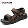 Mens Genuine Leather Sandals Breathable Non Slip Summer Beach Shoes 5