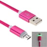 Braided Micro USB Cable with LED Indicator for Fast Charging and Data Sync