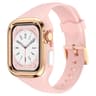 Apple Watch Silicone Watch Band With Stainless Steel Frame Adjustable Replacement Strap 1