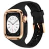 Apple Watch Silicone Watch Band With Stainless Steel Frame Adjustable Replacement Strap 0