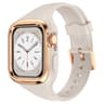 Apple Watch Silicone Watch Band With Stainless Steel Frame Adjustable Replacement Strap 10