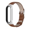 Mijobs Genuine Cowhide Xiaomi Mi Band 6 Leather Strap Adjustable Replacement Watch Band for Mi Band 5