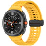 Samsung Galaxy Watch8 Magnetic Silicone Watch Band Breathable Stitched Replacement Strap With Black 15