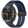 Samsung Galaxy Watch8 Magnetic Silicone Watch Band Breathable Stitched Replacement Strap With Black 16