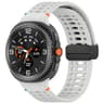 Samsung Galaxy Watch8 Magnetic Silicone Watch Band Breathable Stitched Replacement Strap With Black 17