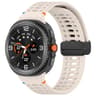 Samsung Galaxy Watch8 Magnetic Silicone Watch Band Breathable Stitched Replacement Strap With Black 19