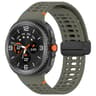 Samsung Galaxy Watch8 Magnetic Silicone Watch Band Breathable Stitched Replacement Strap With Black 18