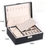 Jewelry Storage Organizer Doublelayer Wooden Jewelry Box With PU Leather Ring Box Jewelry Packaging 7