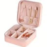 Travel Friendly Storage Box Pink Synthetic Leather Jewelry Box For Earrings Necklaces Rings 6