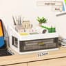 Plastic Organizing Boxes School Drawer Storage Desk Organizer Transparent Office Supplies Accessori 4