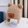 Children Winter Wool Hat with Bear Ears, Thickened Warm Knitted Korean Baby Hat